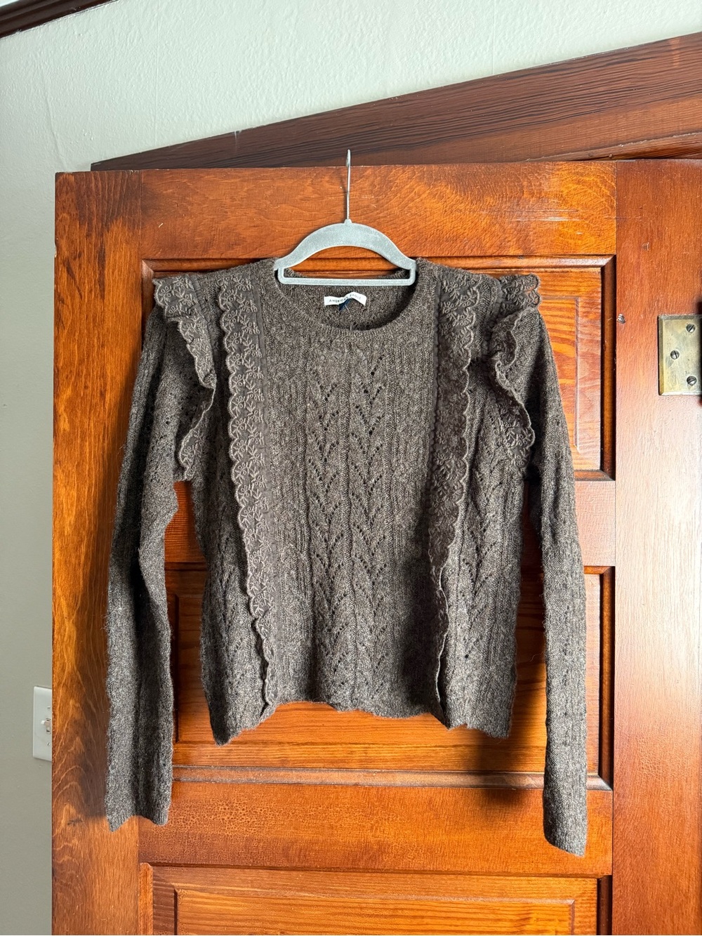 American Eagle Lace Ruffle Sweater